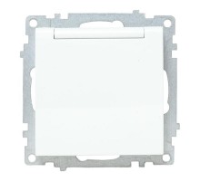 Валенсия Механизм розетки 1-местной с/з 16А белая с крышкой и защ. штор. IP44   EWV10-124-90  EKF