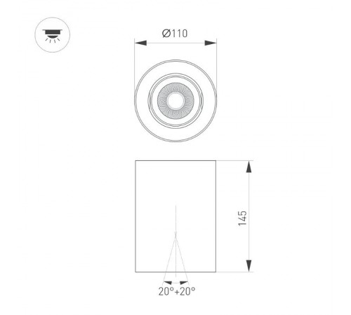 Светильник SP-FOCUS-R110-18W Day4000 (WH, 50 deg, 230V) (Arlight, IP54 Металл, 5 лет)  054866  Arlight 