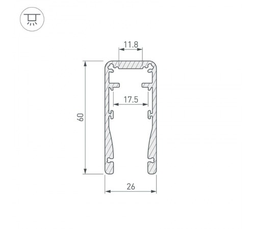 Профиль ALU-HANDRAIL-2000 FOR GLASS 17.5  015477  Arlight
