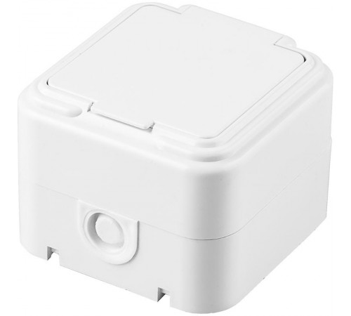 PST16-21-44 Розетка 1-местная с/з, 250В, 16А, IP44, белый (RA 16-211-Б)  32740  STEKKER