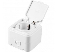 PST16-21-44 Розетка 1-местная с/з, 250В, 16А, IP44, белый (RA 16-211-Б)  32740  STEKKER