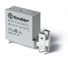 Низкопрофильное миниатюрное электромеханическое реле; монтаж на печатную плату; выводы с шагом 5мм + Faston 250(6.3x0.8мм)  459170600310  Finder