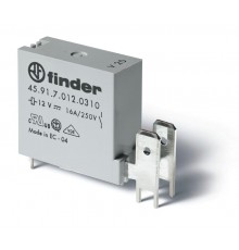 Низкопрофильное миниатюрное электромеханическое реле; монтаж на печатную плату; выводы с шагом 5мм + Faston 250(6.3x0.8мм)  459170090310  Finder