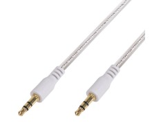 Аудиокабель AUX 3.5 мм гелевый 1 м белый  18-4083  REXANT