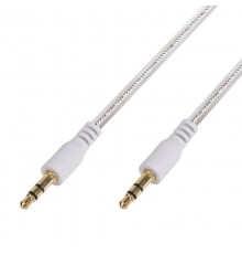 Аудиокабель AUX 3.5 мм гелевый 1 м белый  18-4083  REXANT