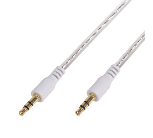 Аудиокабель AUX 3.5 мм гелевый 1 м белый  18-4083  REXANT