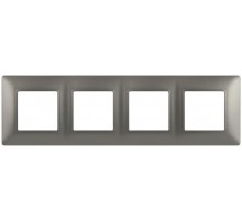 Рамка для розеток и выключателей Elegance 14-5004-16 на 4 поста, титан  Б0065819  ЭРА
