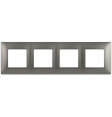 Рамка для розеток и выключателей Elegance 14-5004-16 на 4 поста, титан  Б0065819  ЭРА