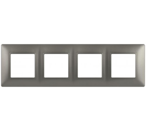 Рамка для розеток и выключателей Elegance 14-5004-16 на 4 поста, титан  Б0065819  ЭРА