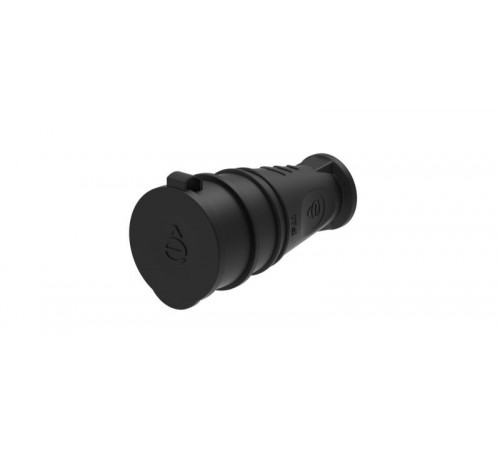 Розетка 2К+З кабельная каучуковая 16А/250В IP44 Чёрная MultiSet  MST4002BK  SE