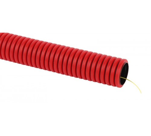Труба гофрированная двустенная ПНД (красная) d 63мм с зонд. 50м (3)  Б0048279  ЭРА