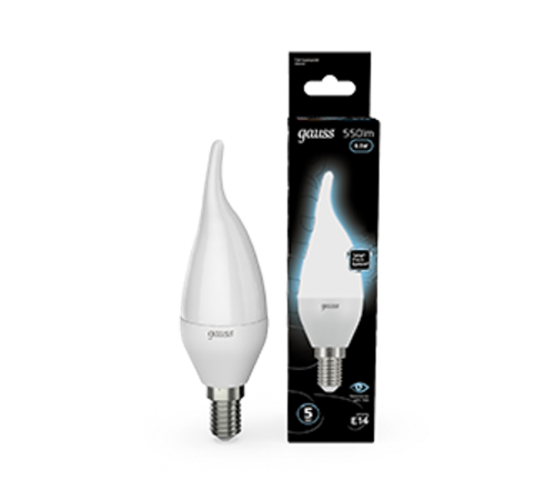 Лампа светодиодная LED 6,5Вт E14 220В 4100К свеча на ветру  104101207  Gauss