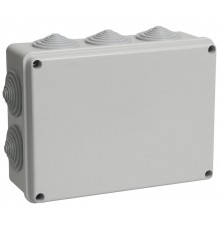 Коробка распределительная КМ41243 для о/п 190х140х70 мм IP44 (RAL7035, 10 гермовводов)  UKO11-190-140-070-K41-44  IEK