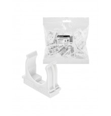 Крепеж-клипса для трубы 32 мм для прямого монтажа (25 шт.) белая  SQ0405-8014  TDM