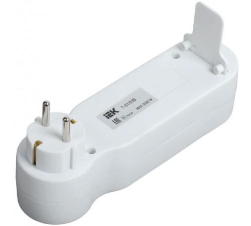 Тройник Т-01/03В 3 места 2P+PE 16А с выкл. белый  WTP10-16-03-ZK-K01  IEK
