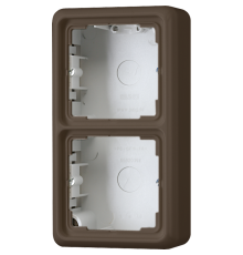 Коробка 2-кратная, накладная, с рамкой; коричневая  CD582ABR  Jung