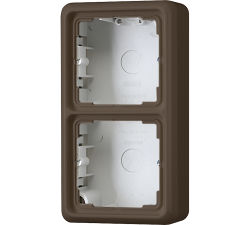 Коробка 2-кратная, накладная, с рамкой; коричневая  CD582ABR  Jung