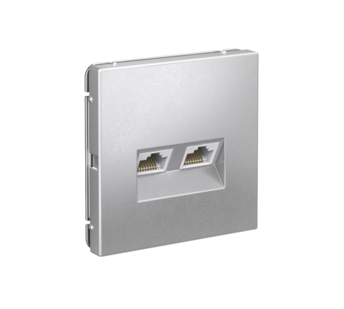 ArtGallery Алюминий Розетка двойная компьютерная RJ45+RJ45, кат. 5е, механизм  GAL000385  SE