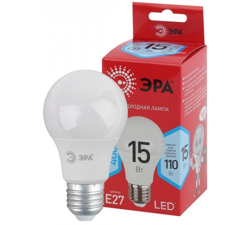 Лампа светодиодная ЭКО LED A60-15W-840-E27 R (диод, груша, 15Вт, нейт, E27)  Б0046356  ЭРА