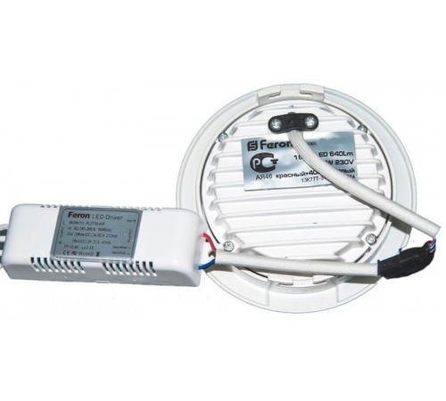 Светильник светодиодный встраиваемый AL2110, 12W, 960Lm, 4000K, белый  27851  FERON