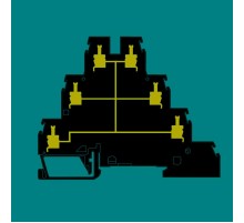 Клемма D4/6.T1, 3-уровневая клемма, все зажимы соединены перемычкой, винт 4мм.кв., черная  1SNA199219R0300  TE