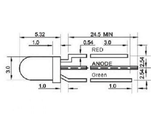 Светодиод ARL-3514EGW/3L (anode)  010710  Arlight