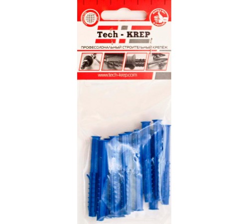 Дюбель распорный Чапай 10х60 шипы+усы (полипропилен) (10 шт) - пакет ( 0,036 кг)  111125  Tech-KREP