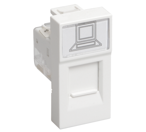 Розетка информационная RJ-45 UTP кат.5e, 1 модуль. РКИ-10-00-П  CKK-40D-RI1-K01  IEK