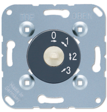 3-ступенчатый выключатель с нулевым положением 16А/250В, в комплекте со шкалой цвета "антрацит"; универсальные встраиваемые механизмы  1101-4  Jung