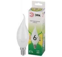Лампа светодиодная  GREEN LINE LED BXS-6W-830-E14 GL E14 6 Вт свеча на ветру теплый свет  Б0067119  ЭРА