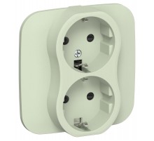 FLITE Розетка 2-ая с заземлением со шторками 16А РСш12-0-А-ФлП панг  FI-R24A-16-K92  IEK