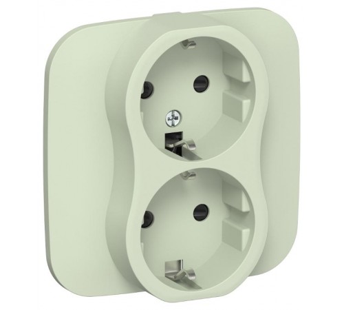 FLITE Розетка 2-ая с заземлением со шторками 16А РСш12-0-А-ФлП панг  FI-R24A-16-K92  IEK