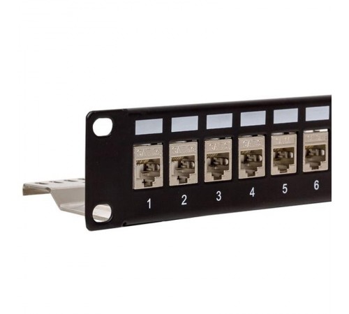 Патч-панель модульная TERACOM PRO 19'' 1U экранированная 24 порта с органайзером (пустая)  TRP-MODP-FTP-1U24  EKF