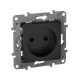 Etika Антрацит Розетка без заземления со шторками, винтовые клеммы  672634  Legrand