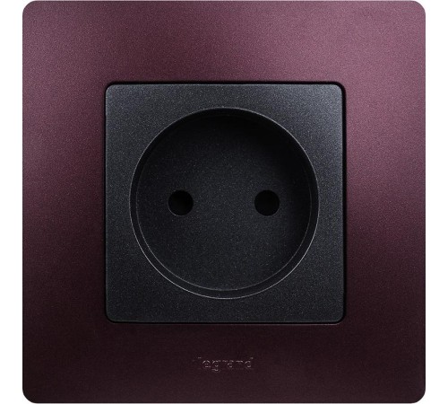 Etika Антрацит Розетка без заземления со шторками, винтовые клеммы  672634  Legrand