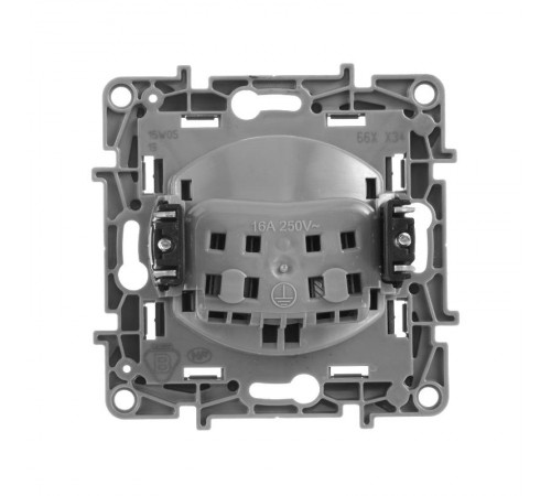 Etika Антрацит Розетка без заземления со шторками, винтовые клеммы  672634  Legrand