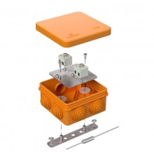 Коробка огнестойкая для о/п 40-0210-FR1.5-4-П Е15-Е120 с термо/предохранителем 80х80х40 IP55  4p, 1.5 мм.кв. 40-0210-FR1.5-4-П  Промрукав