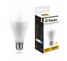 Лампа светодиодная LB-98 (20W) 230V E27 2700K A65  25787  FERON