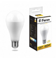 Лампа светодиодная LB-98 (20W) 230V E27 2700K A65  25787  FERON
