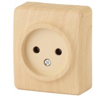 Розетка 11-2201-11  2P, 16АХ-250В, ОУ, Эксперт, Сосна (24/240/4800) Б0020681  ЭРА