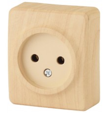 Розетка 11-2201-11  2P, 16АХ-250В, ОУ, Эксперт, Сосна (24/240/4800) Б0020681  ЭРА