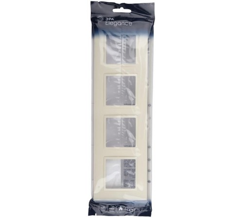 Рамка для розеток и выключателей Elegance 14-5014-02 Classic, на 4 поста, слоновая кость  Б0060587  ЭРА