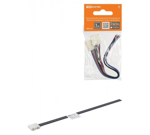 Коннектор для соединения светодиодной RGB ленты шириной 10 мм с драйвером, (уп. 2 шт)  SQ0331-0410  TDM