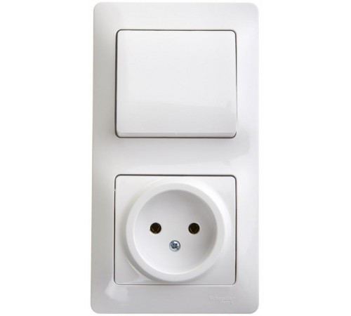 Glossa Белый Блок: Розетка и 1-кл. Выключатель  GSL000160  SE