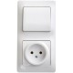 Glossa Белый Блок: Розетка и 1-кл. Выключатель  GSL000160  SE