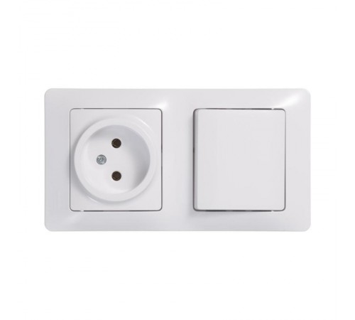Glossa Белый Блок: Розетка и 1-кл. Выключатель  GSL000160  SE