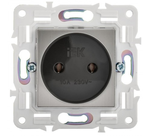 SKANDY Розетка без з/к/ш 10А SK-R02N никель  SK-R10-10-K50  IEK