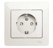 Glossa Перламутр Розетка с заземлением со шторками, 16А (в сборе)  GSL000644  SE