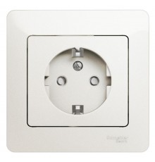 Glossa Перламутр Розетка с заземлением со шторками, 16А (в сборе)  GSL000644  SE