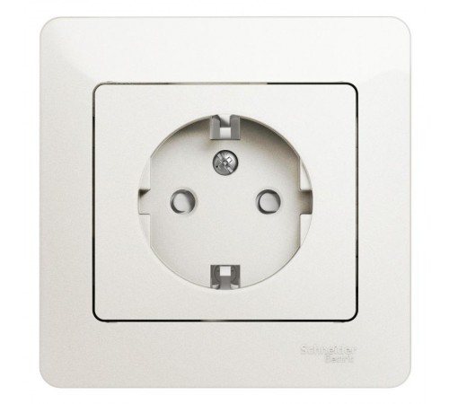 Glossa Перламутр Розетка с заземлением со шторками, 16А (в сборе)  GSL000644  SE
